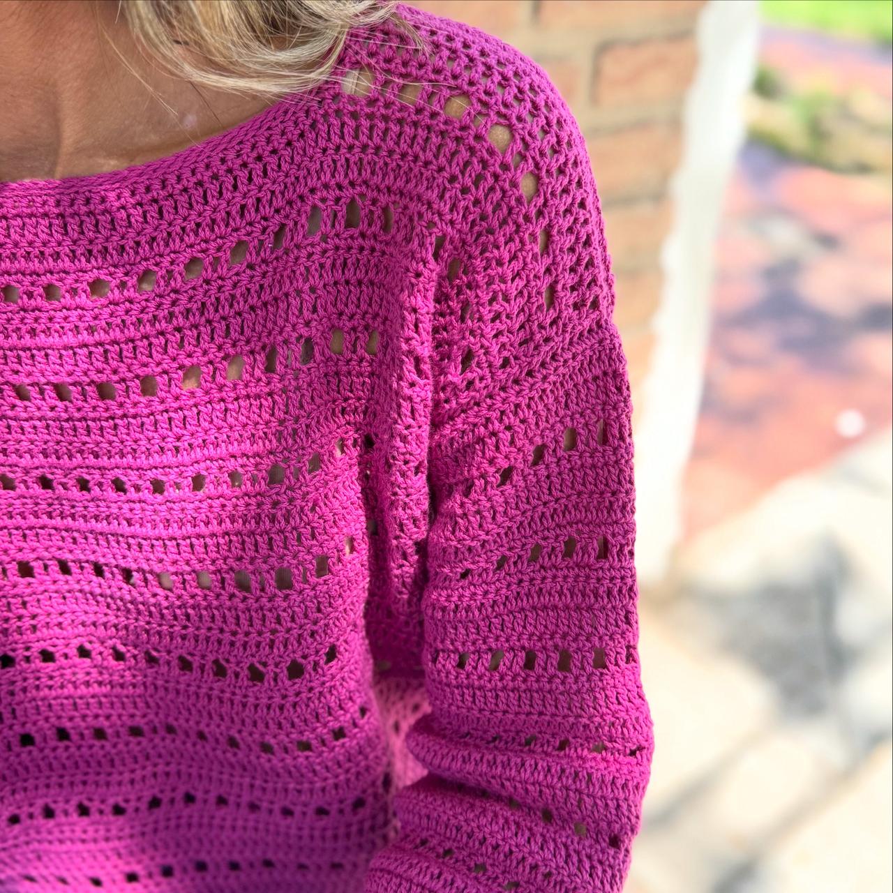 Detalle del punto fantasía del Sweater Luciana — Santa Calma Studio